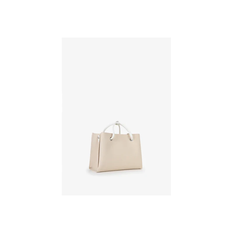 VALENTINO - Borsa beige e bianca in tessuto - vbsa0d02