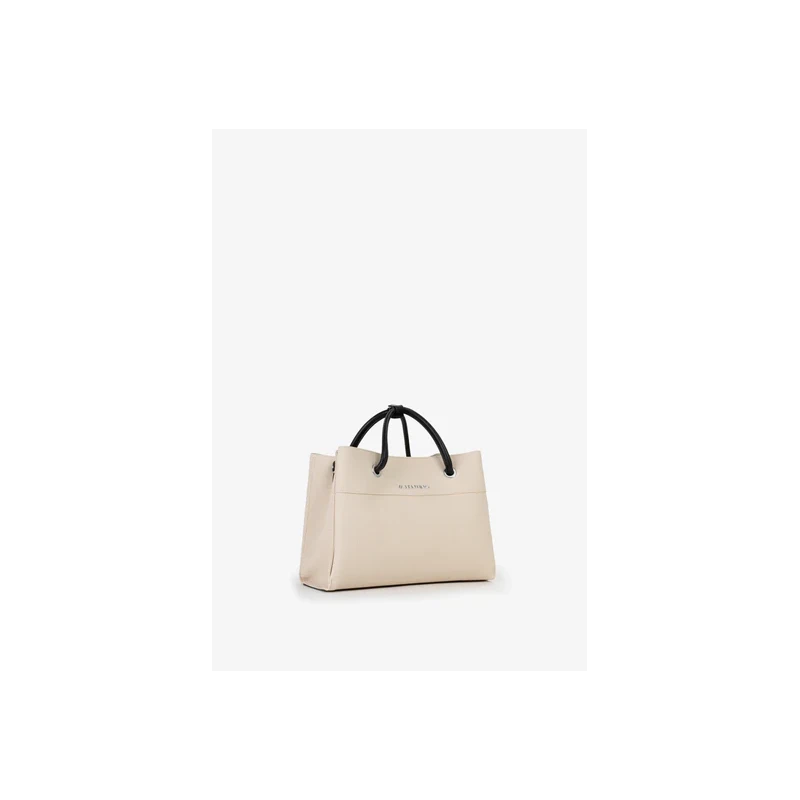 VALENTINO - Borsa beige e nera in tessuto - vbsa0d02