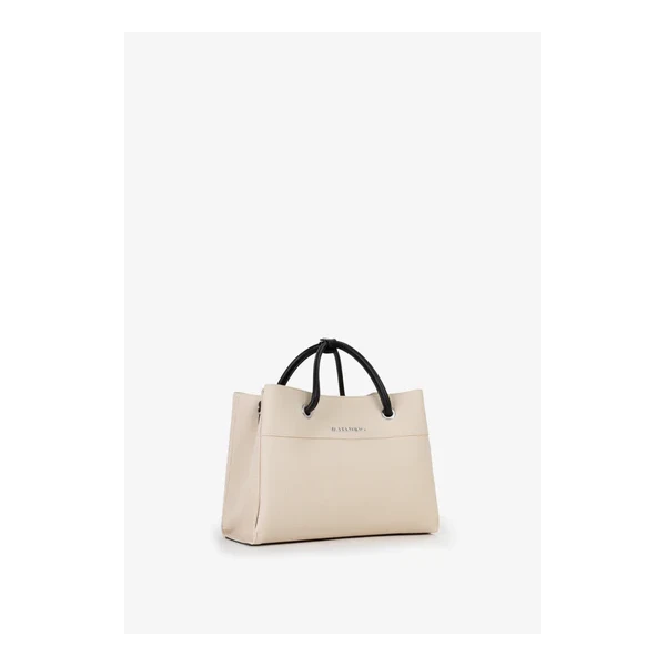 VALENTINO - Borsa beige e nera in tessuto - vbsa0d02