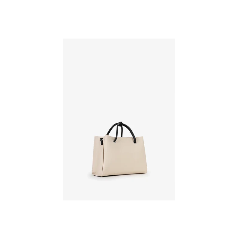 VALENTINO - Borsa beige e nera in tessuto - vbsa0d02