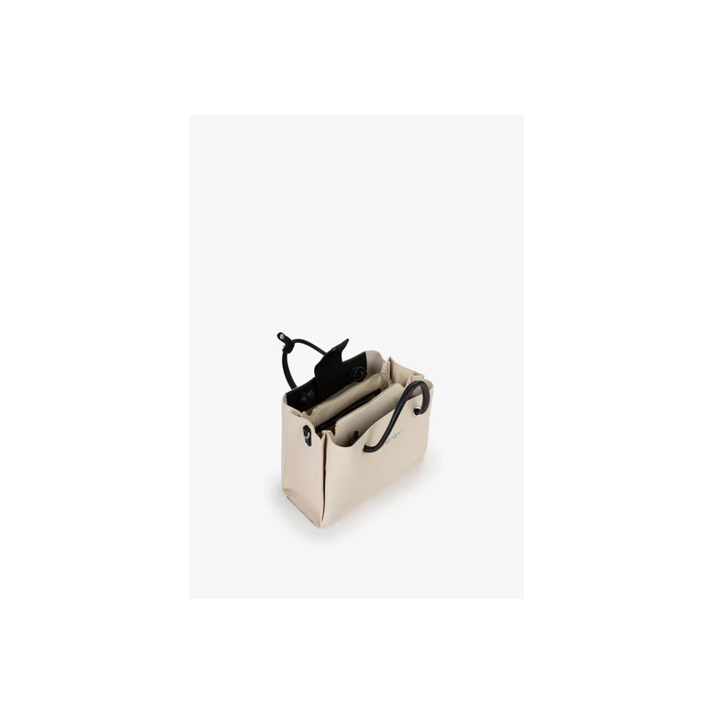 VALENTINO - Borsa beige e nera in tessuto - vbsa0d02