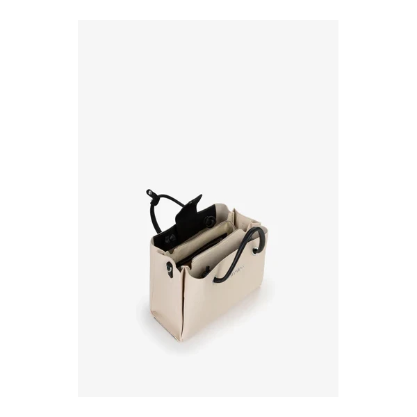 VALENTINO - Borsa beige e nera in tessuto - vbsa0d02