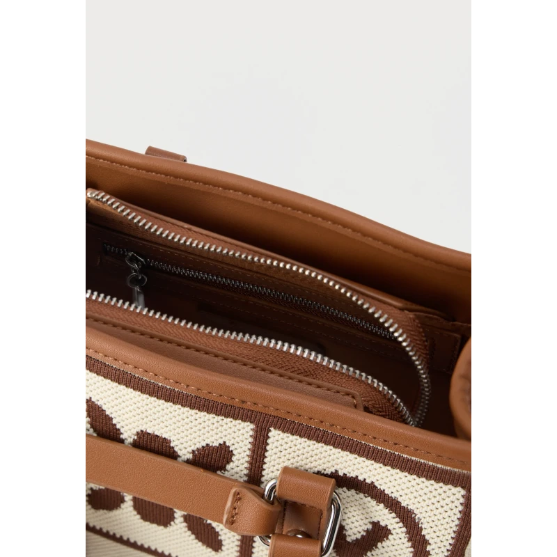 VALENTINO - Borsa beige e cuoio in tessuto - vbs9xf04