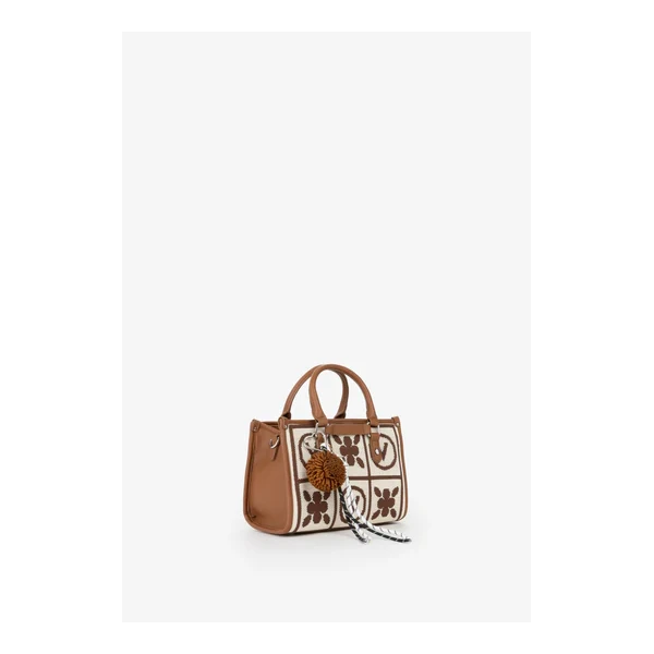 VALENTINO - Borsa beige e cuoio in tessuto - vbs9xf05
