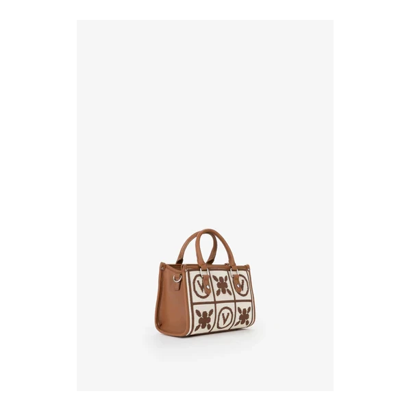 VALENTINO - Borsa beige e cuoio in tessuto - vbs9xf05
