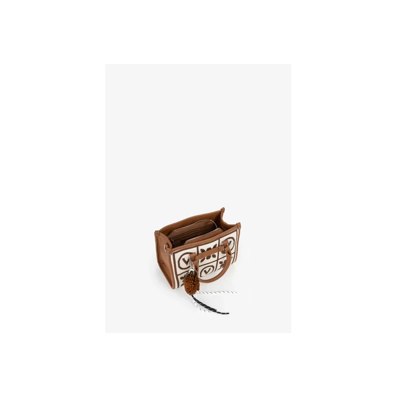 VALENTINO - Borsa beige e cuoio in tessuto - vbs9xf05