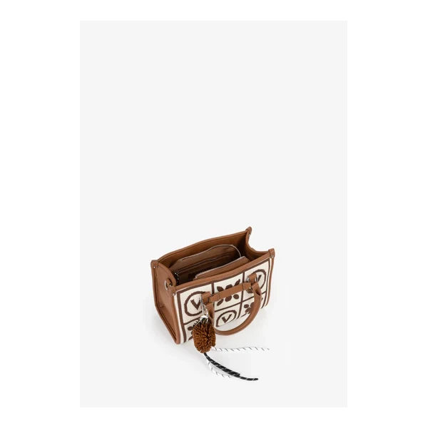 VALENTINO - Borsa beige e cuoio in tessuto - vbs9xf05