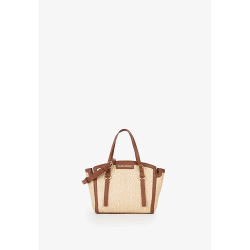 VALENTINO - Borsa beige e cuoio in raffia - vbs9r904