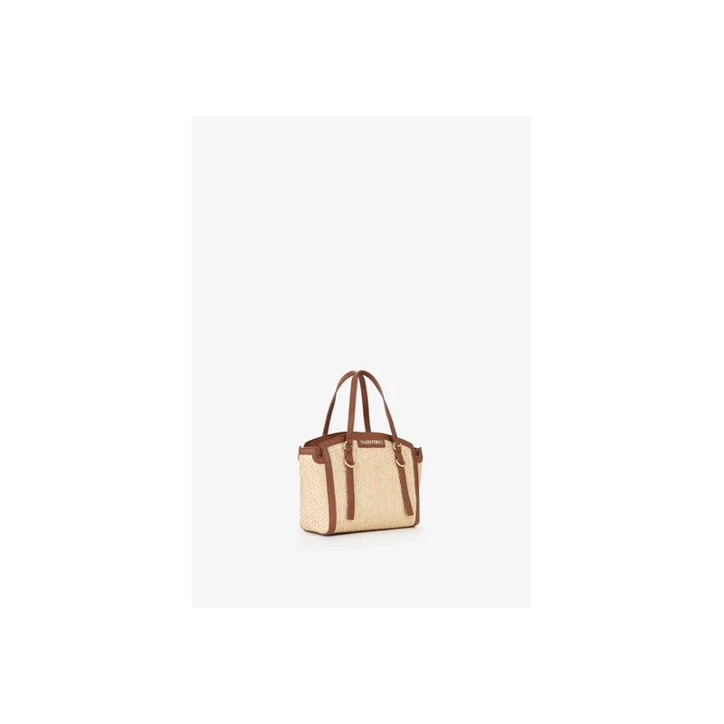 VALENTINO - Borsa beige e cuoio in raffia - vbs9r904