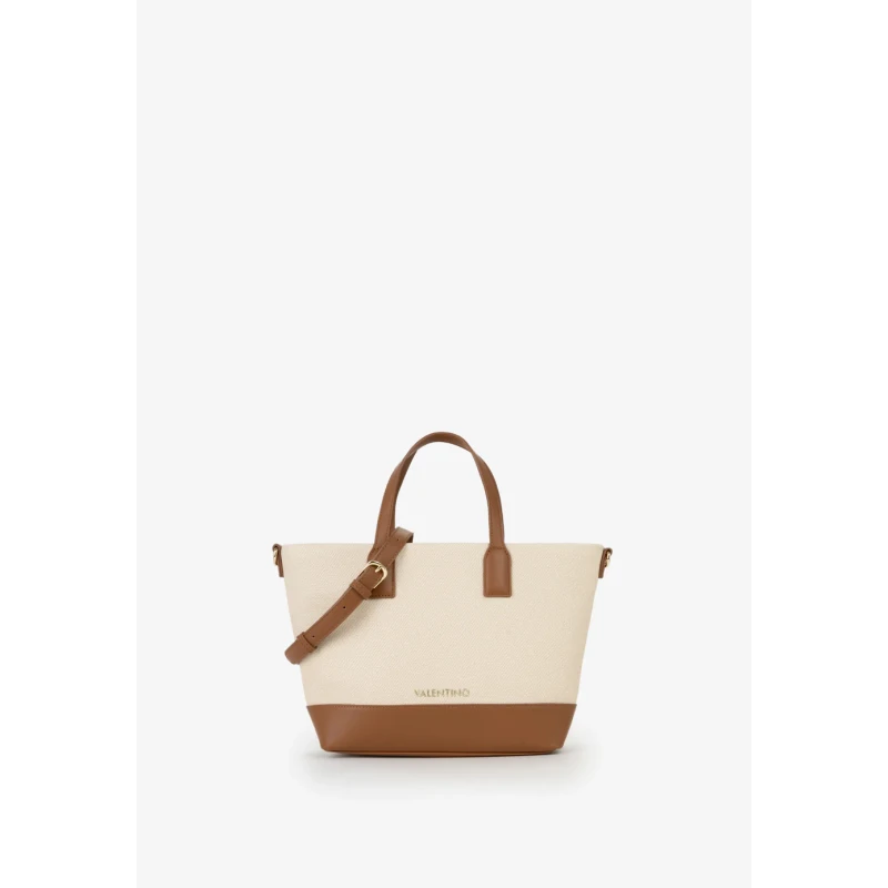 VALENTINO - Borsa beige e cuoio in tessuto - vbs9ps04