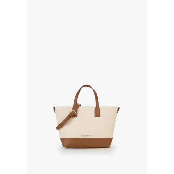 VALENTINO - Borsa beige e cuoio in tessuto - vbs9ps04