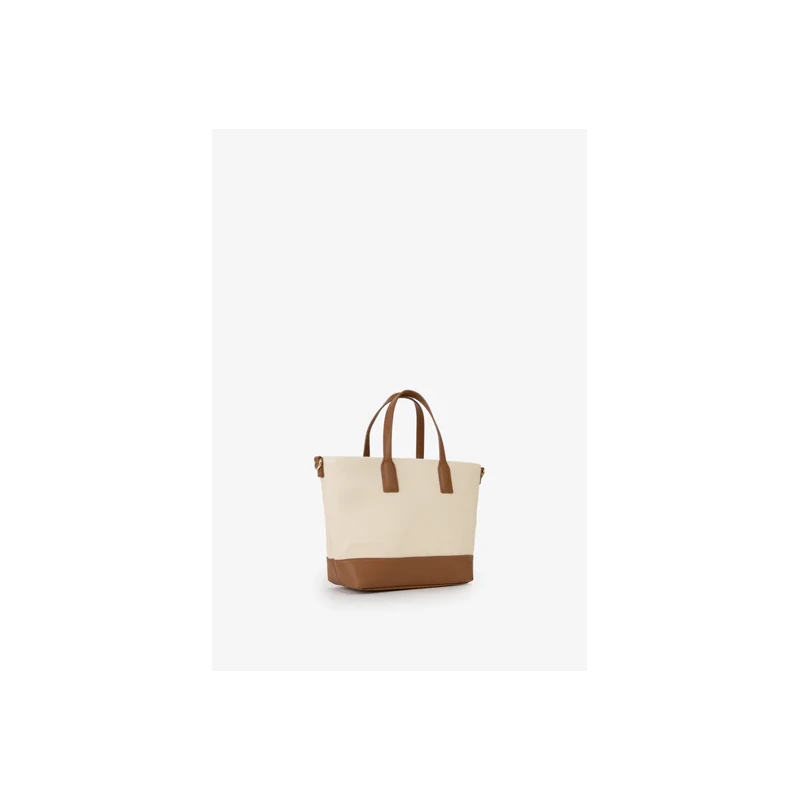 VALENTINO - Borsa beige e cuoio in tessuto - vbs9ps04