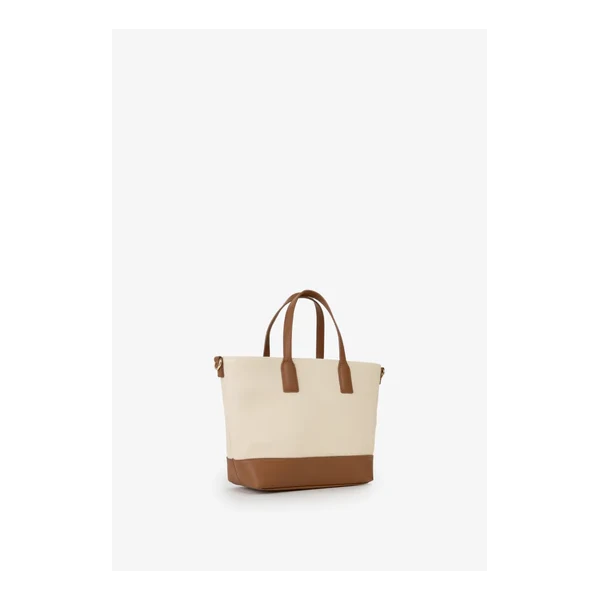 VALENTINO - Borsa beige e cuoio in tessuto - vbs9ps04