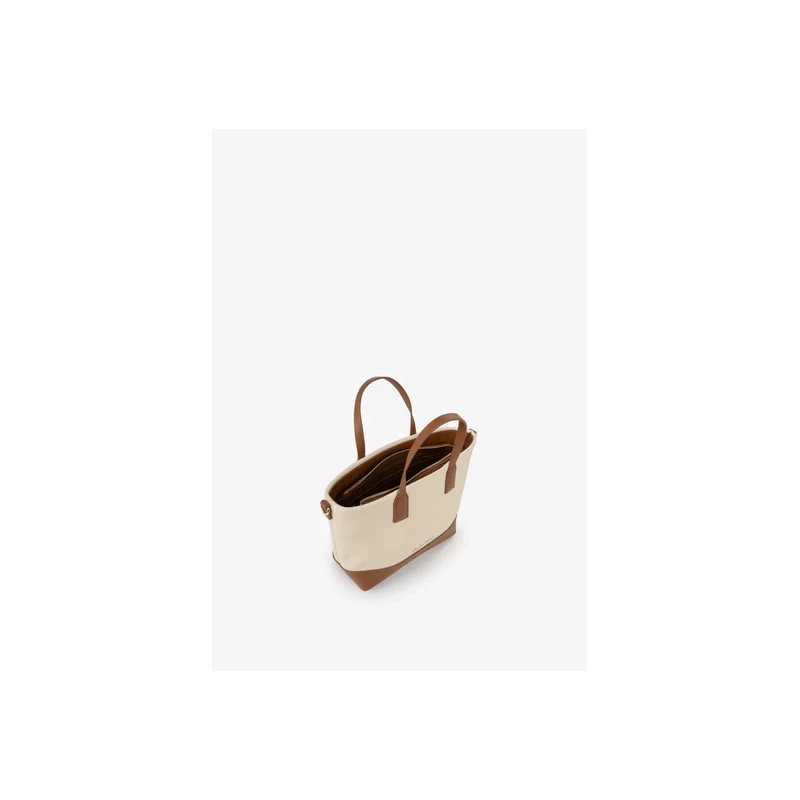 VALENTINO - Borsa beige e cuoio in tessuto - vbs9ps04