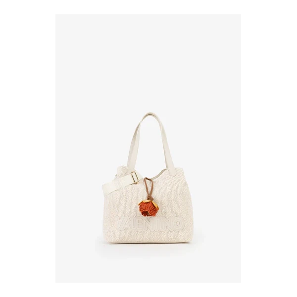 VALENTINO - Borsa shopping in raffia beige - vbs7gg01pag