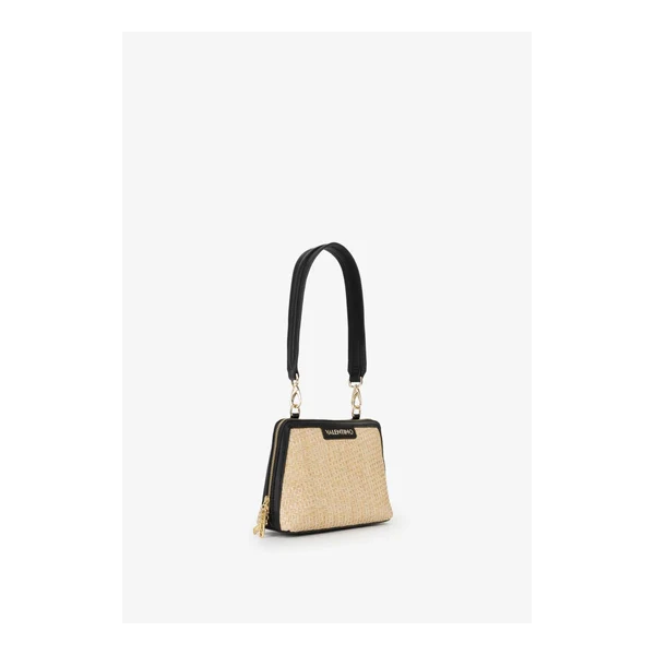 VALENTINO - Borsa beige e nera in raffia - vbs9r942