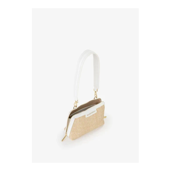 VALENTINO - Borsa beige e bianca in raffia - vbs9r942