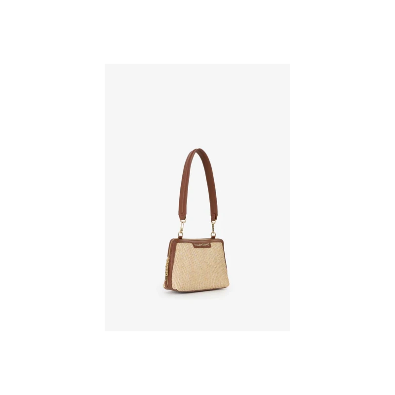 VALENTINO - Borsa beige e cuoio in raffia - vbs9r942