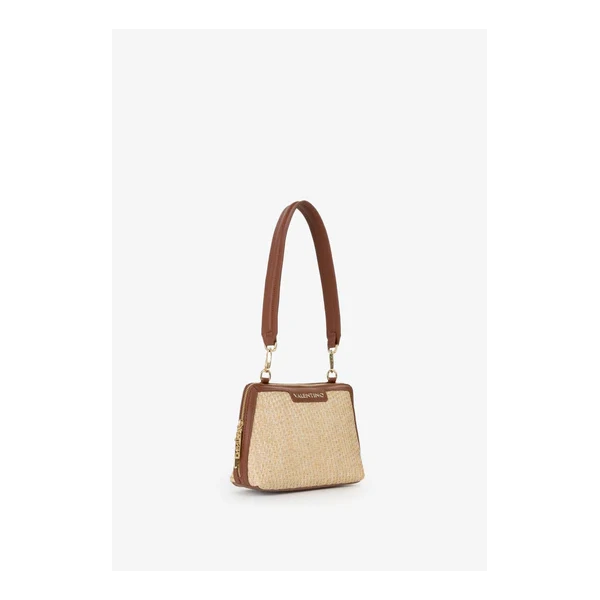 VALENTINO - Borsa beige e cuoio in raffia - vbs9r942