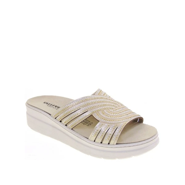 VALLEVERDE - Ciabatta platino con strass - 55601