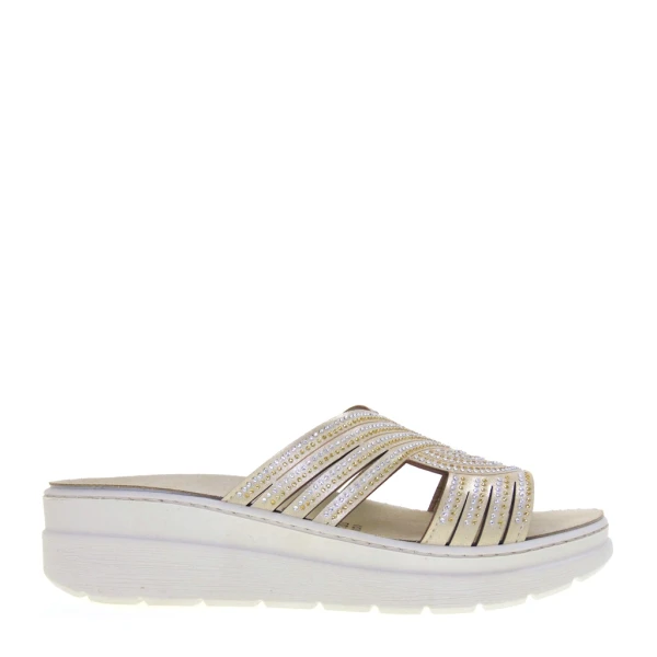 VALLEVERDE - Ciabatta platino con strass - 55601