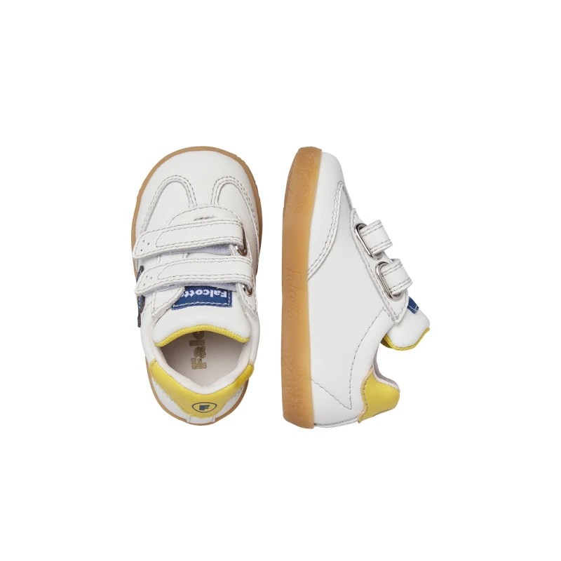FALCOTTO - Sneakers bianca e blu con velcro - 0012019880.03.1n06