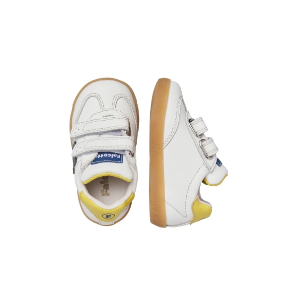 FALCOTTO - Sneakers bianca e blu con velcro - 0012019880.03.1n06