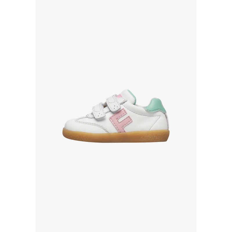 FALCOTTO - Sneakers bianca e rosa con velcro -