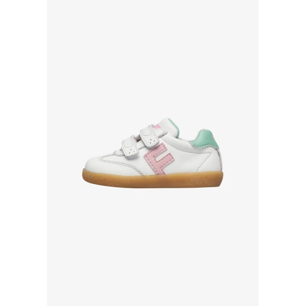 FALCOTTO - Sneakers bianca e rosa con velcro -