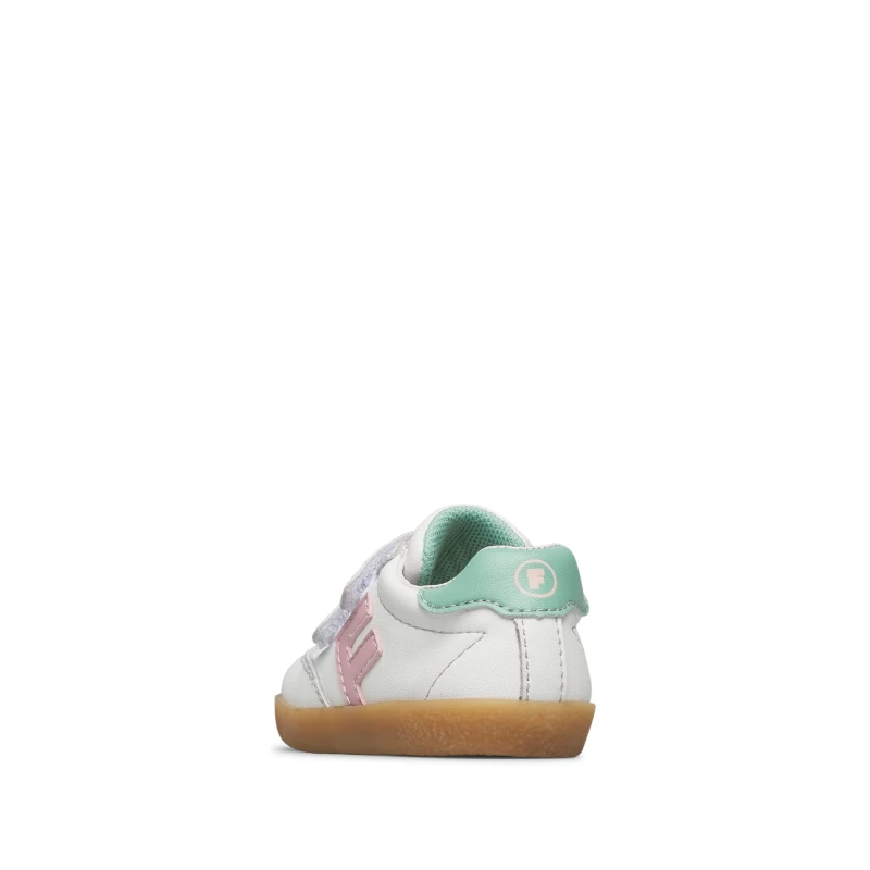 FALCOTTO - Sneakers bianca e rosa con velcro -
