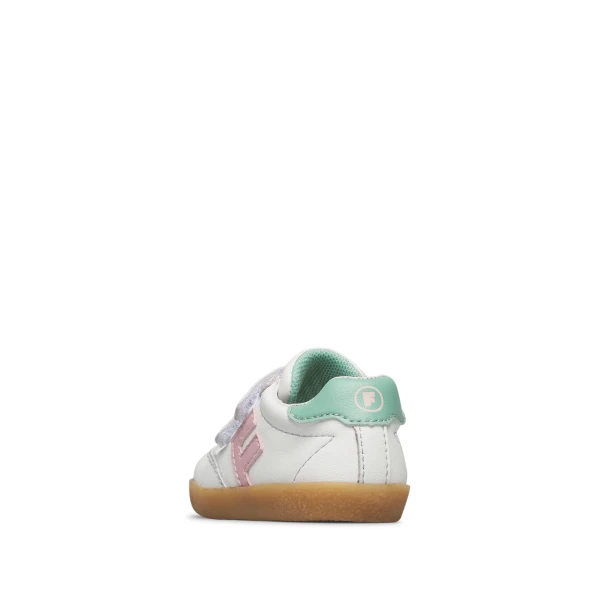 FALCOTTO - Sneakers bianca e rosa con velcro -