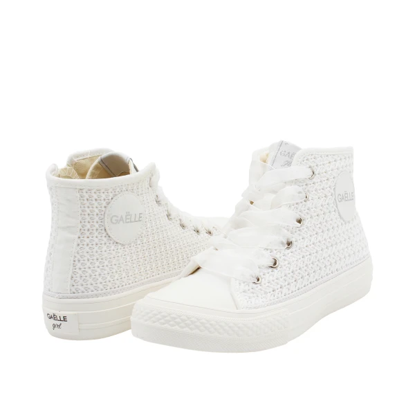 GAELLE - Sneakers bianca in raffia - gv0017t