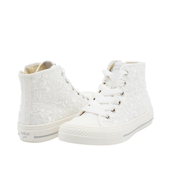 GAELLE - Sneakers bianca in raffia - gv0015t