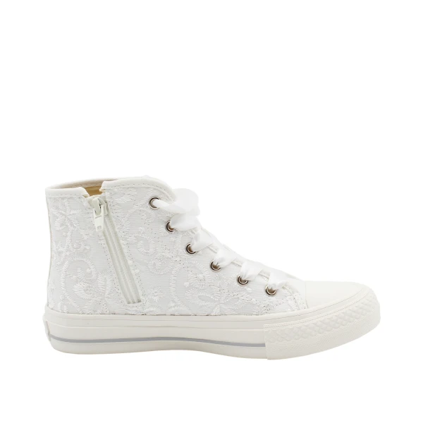 GAELLE - Sneakers bianca in raffia - gv0015t