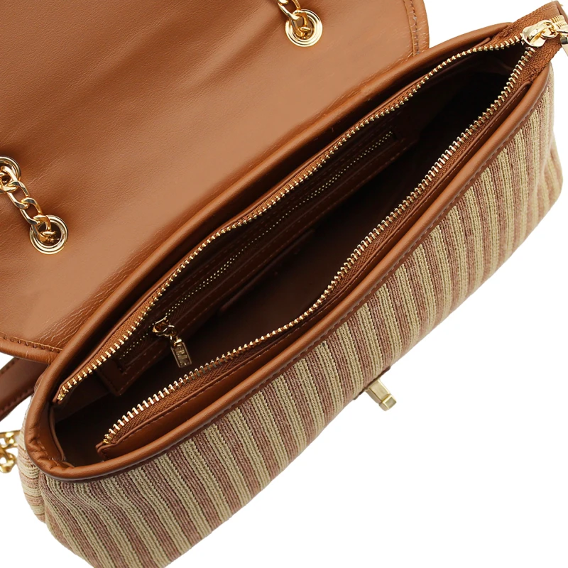 VALENTINO - Borsa beige e cuoio in tessuto - vbs9pu09
