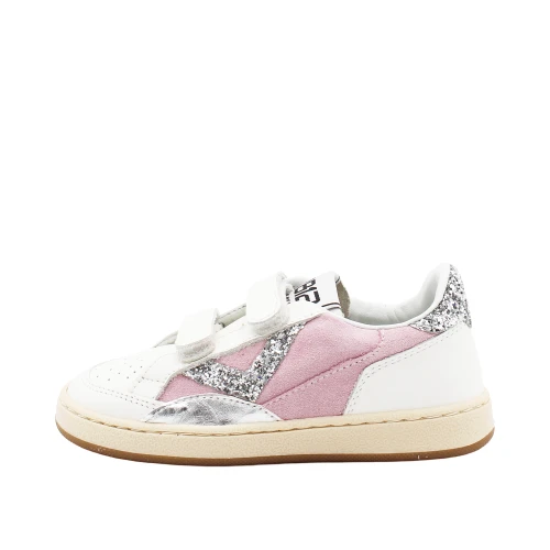 Sneakers rosa e argento