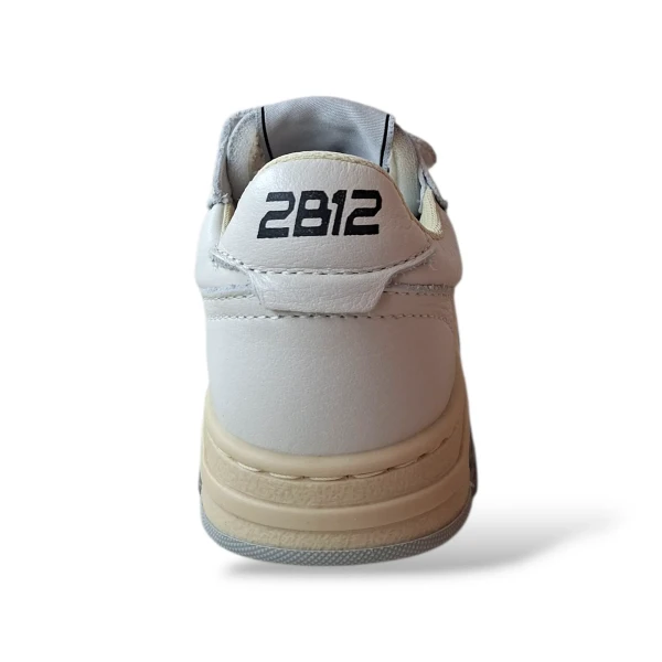 2B12 - Sneakers bianca in pelle con velcro - minihyper-052