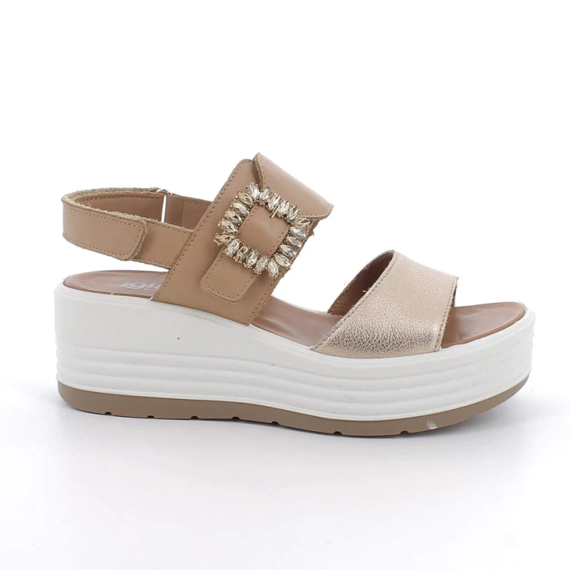 IGI&CO - Sandalo cuoio e bronzo con zeppa - 1164511