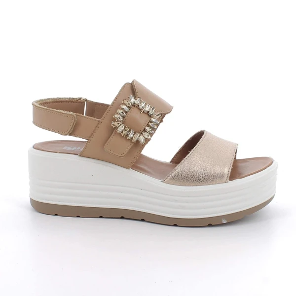 IGI&CO - Sandalo cuoio e bronzo con zeppa - 1164511