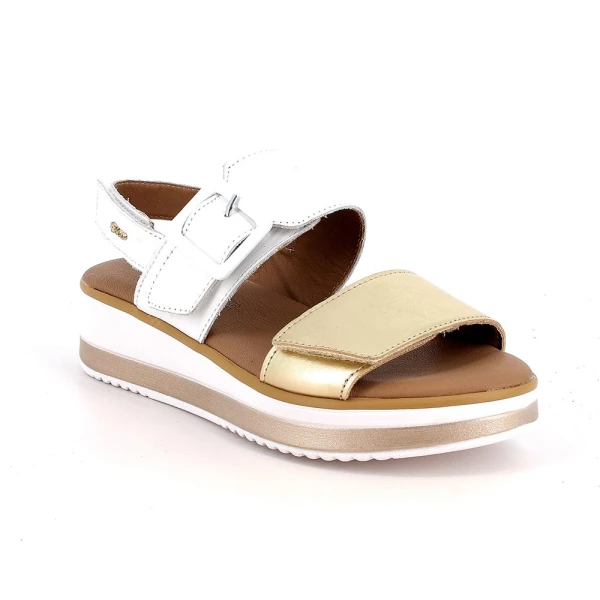 IGI&CO - Sandalo bianco e oro con zeppa - 1186533