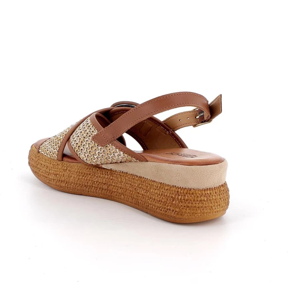 IGI&CO - Sandalo marrone in raffia con zeppa - 1187611
