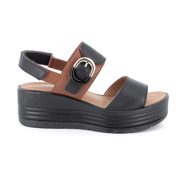 IGI&CO - Sandalo nero e marrone con zeppa - 1164577