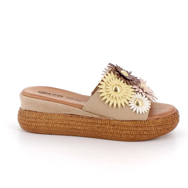 IGI&CO - Ciabatta colorata in raffia con fiori - 1187511