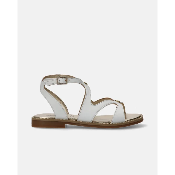 MORELLI - Sandalo bianco con fibbia strass - m4a2-53358-1733100