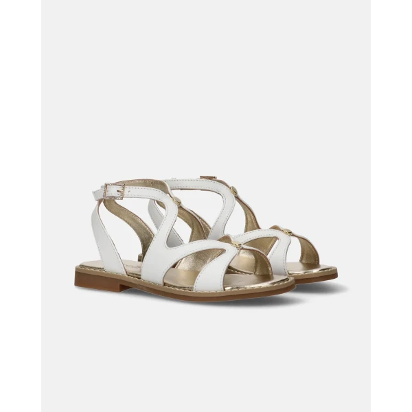 MORELLI - Sandalo bianco con fibbia strass - m4a2-53358-1733100