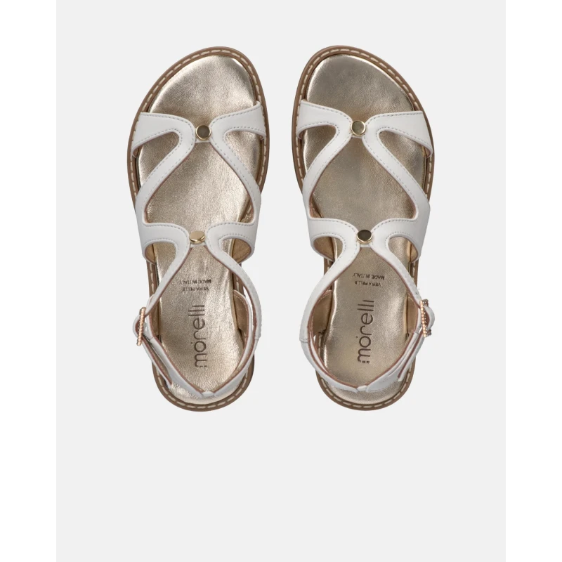 MORELLI - Sandalo bianco con fibbia strass - m4a2-53358-1733100