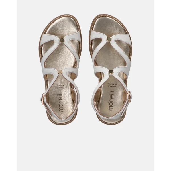 MORELLI - Sandalo bianco con fibbia strass - m4a2-53358-1733100