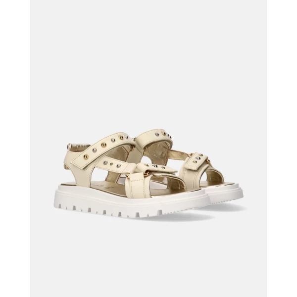 MORELLI - Sandalo beige con borchiette - m4a2-53371-0092b176