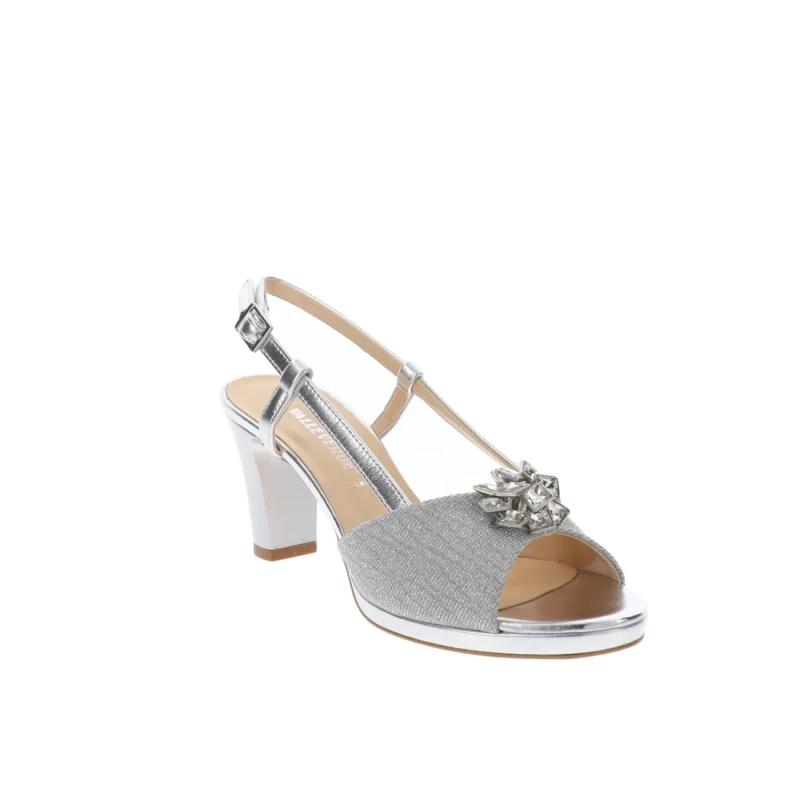 VALLEVERDE - Sandalo argento con strass - 28341