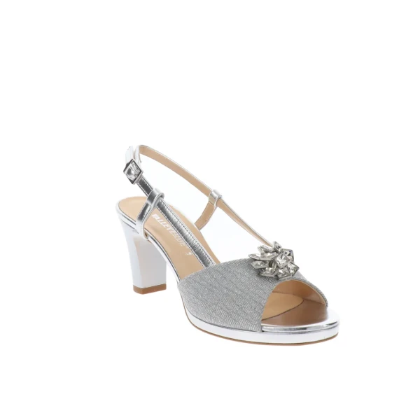 VALLEVERDE - Sandalo argento con strass - 28341